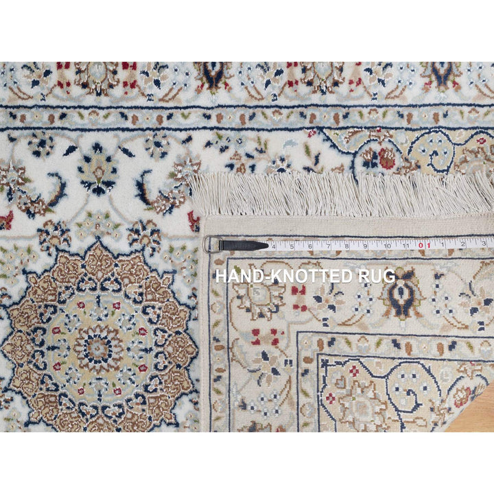 3'0" x 5'2" New Hand Knotted Ivory Wool & Silk Rectangle Oriental Rug - MOA10291575