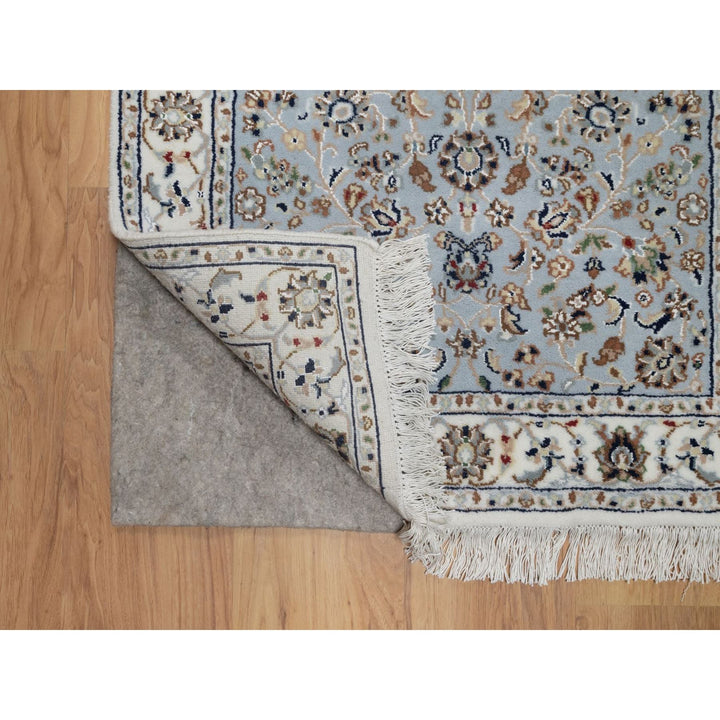 2'8" x 10'1" New Hand Knotted Blue Wool & Silk Runner Oriental Rug - MOA10291577