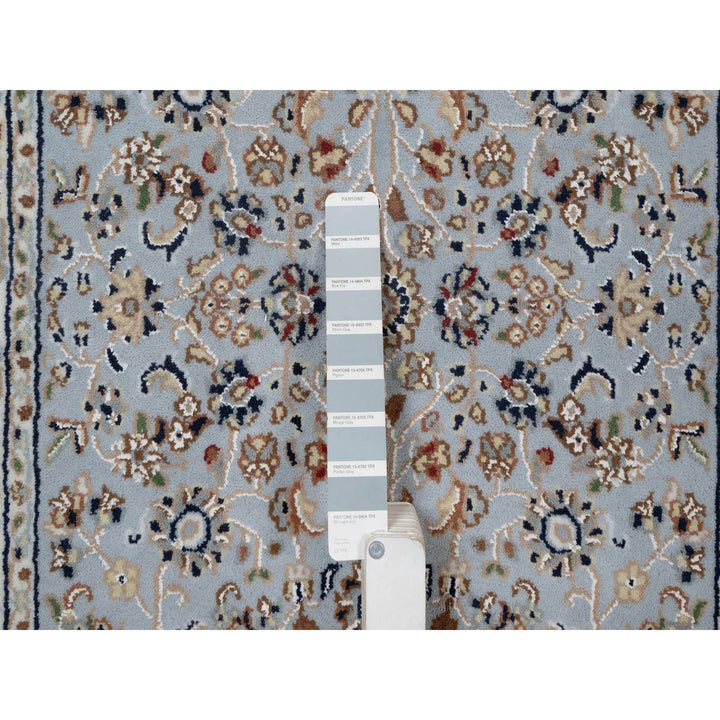 2'8" x 10'1" New Hand Knotted Blue Wool & Silk Runner Oriental Rug - MOA10291577