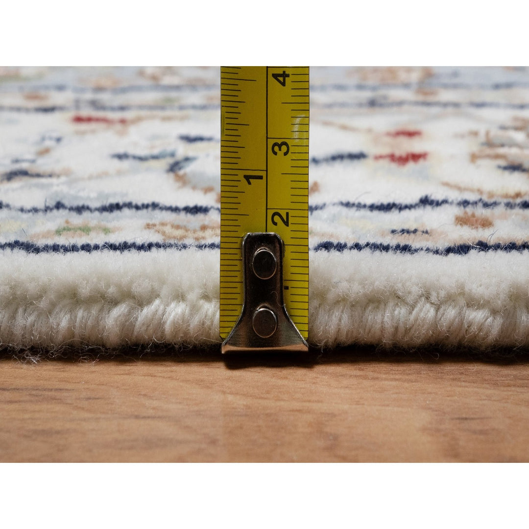 2'8" x 10'1" New Hand Knotted Blue Wool & Silk Runner Oriental Rug - MOA10291577