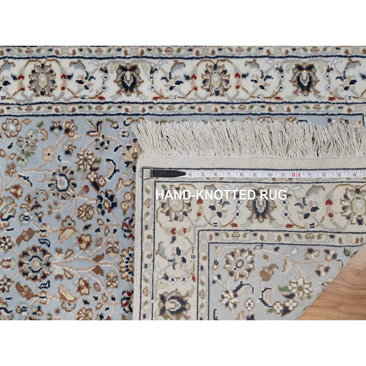2'8" x 10'1" New Hand Knotted Blue Wool & Silk Runner Oriental Rug - MOA10291577