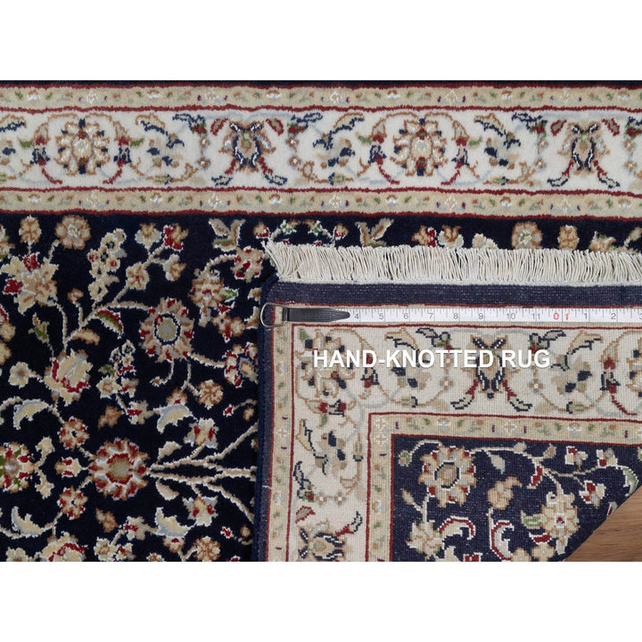 2'7" x 6'4" New Hand Knotted Blue Wool & Silk Runner Oriental Rug - MOA10291578