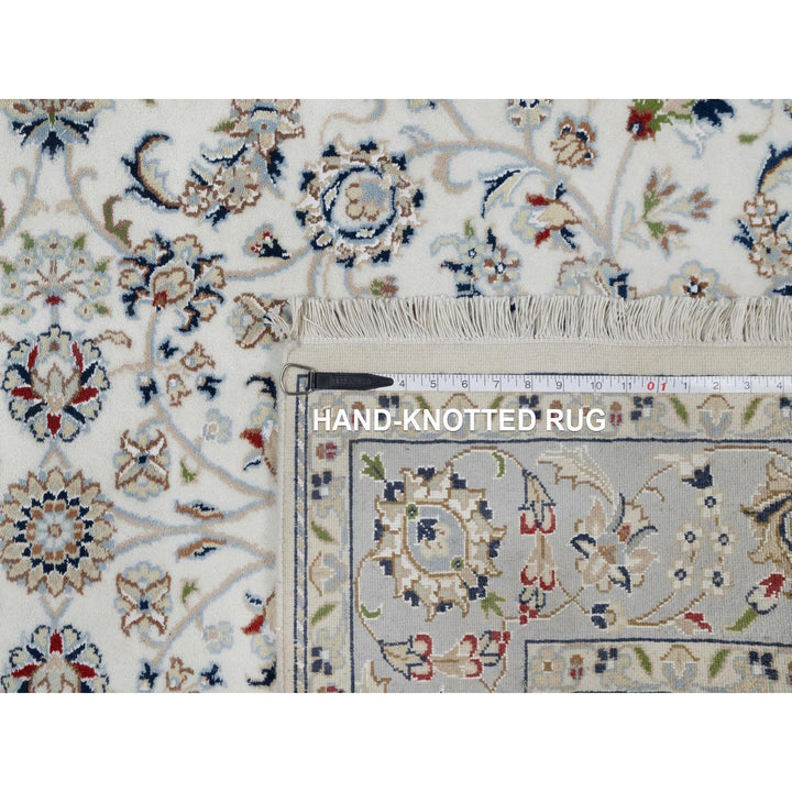 4'9" x 6'10" New Hand Knotted Ivory Wool & Silk Rectangle Oriental Rug - MOA10291582