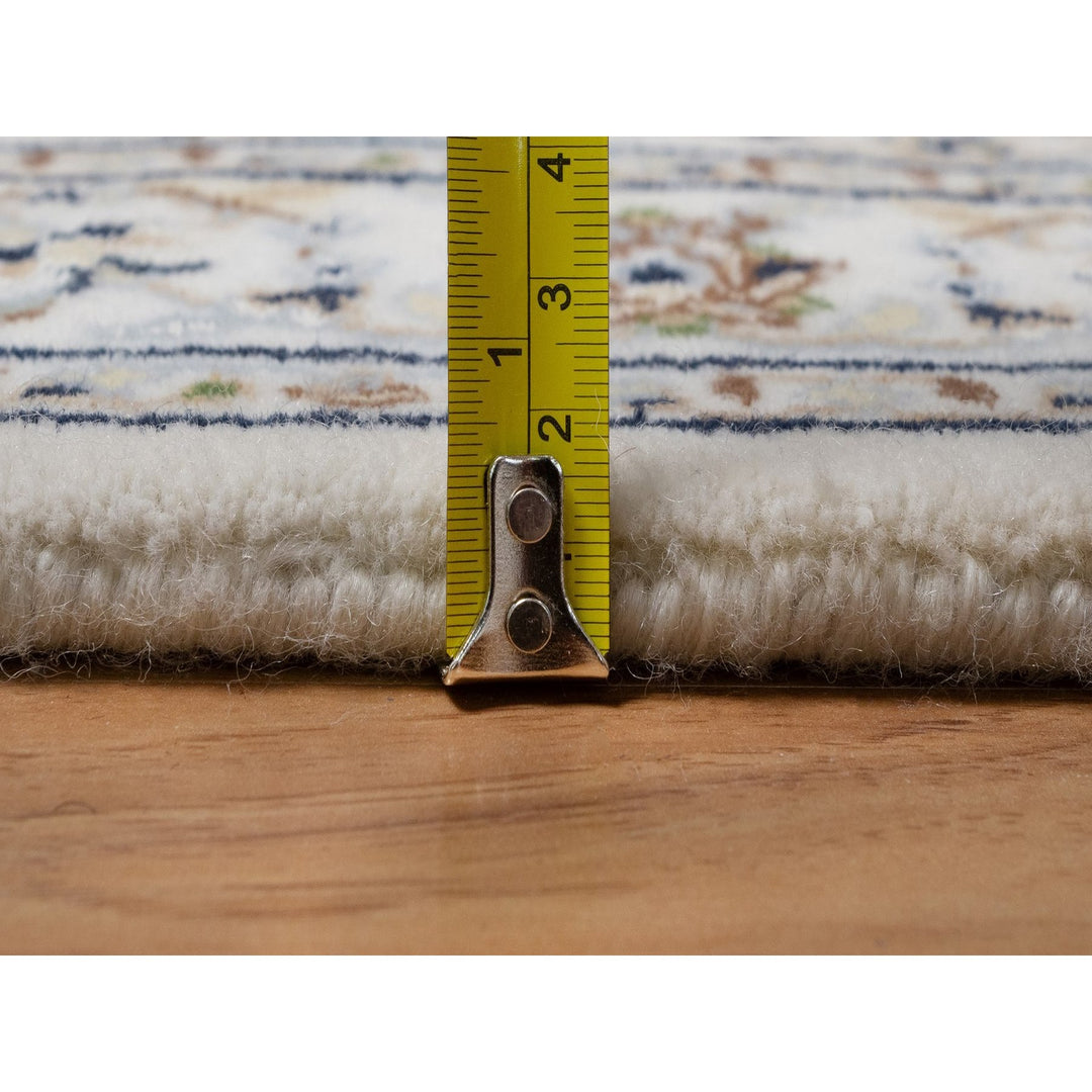2'7" x 8'0" New Hand Knotted Ivory Wool & Silk Runner Oriental Rug - MOA10291584