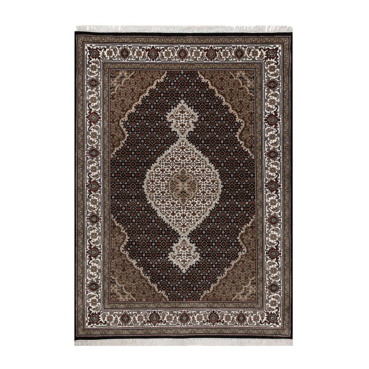 5'0" x 7'0" New Hand Knotted Black Wool Rectangle Oriental Rug - MOA10291587