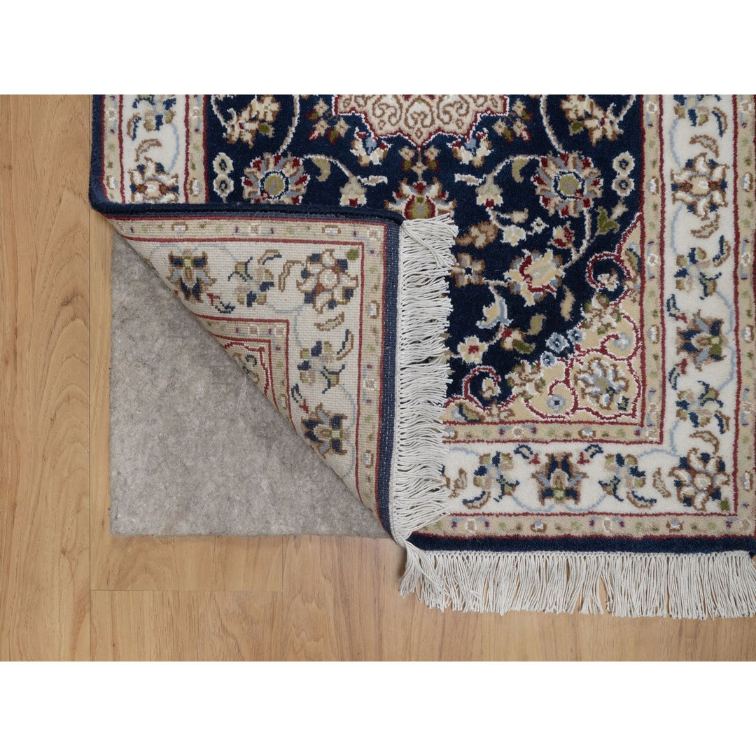 2'1" x 3'2" New Hand Knotted Blue Wool & Silk Rectangle Oriental Rug - MOA10291590