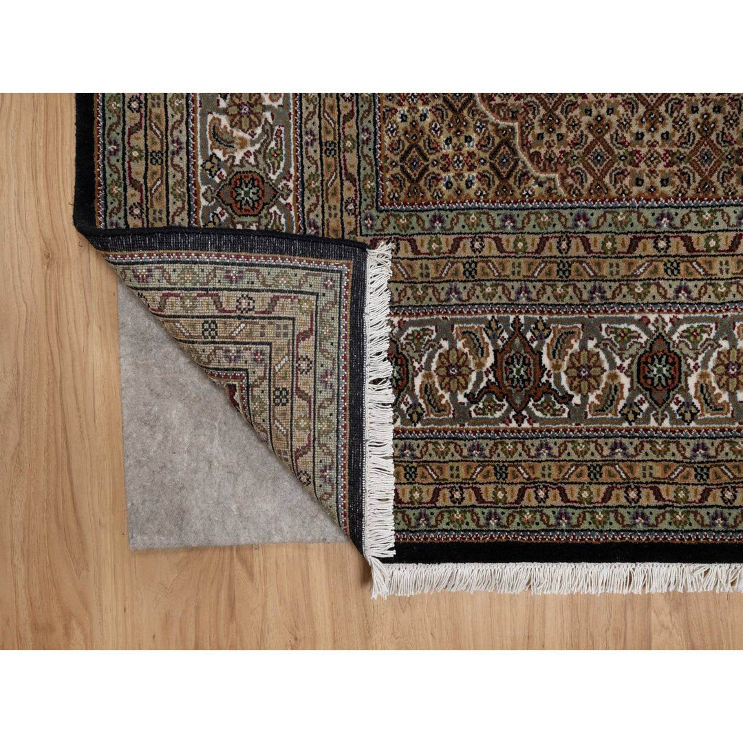 7'10" x 10'0" New Hand Knotted Black Wool Rectangle Oriental Rug - MOA10291593