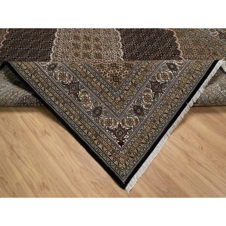 7'10" x 10'0" New Hand Knotted Black Wool Rectangle Oriental Rug - MOA10291593