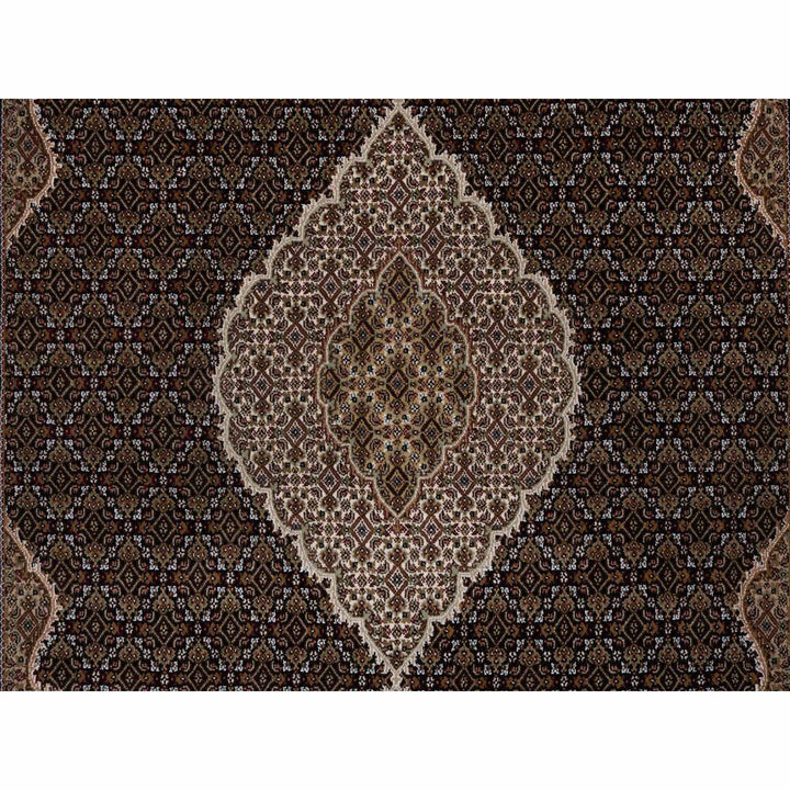 7'10" x 10'0" New Hand Knotted Black Wool Rectangle Oriental Rug - MOA10291593