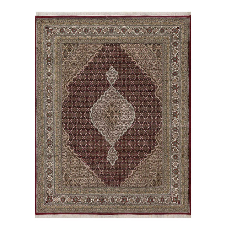 7'8" x 9'10" New Hand Knotted Red Wool Rectangle Oriental Rug - MOA10291594