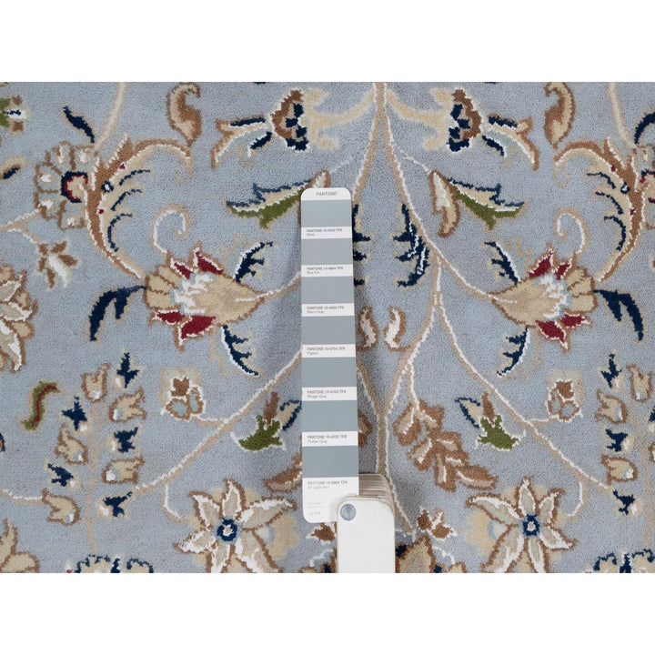 8'10" x 12'0" New Hand Knotted Blue Wool & Silk Rectangle Oriental Rug - MOA10291595