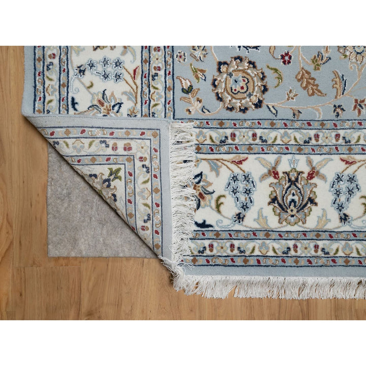 8'2" x 10'5" New Hand Knotted Grey Wool & Silk Rectangle Oriental Rug - MOA10291596