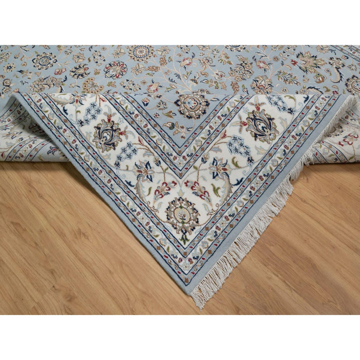 8'2" x 10'5" New Hand Knotted Grey Wool & Silk Rectangle Oriental Rug - MOA10291596