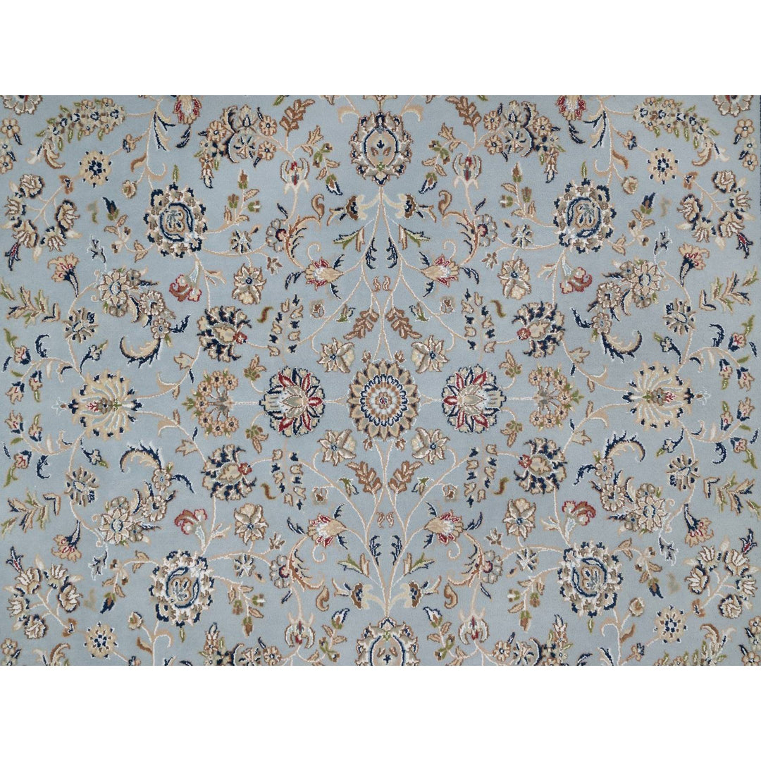 8'2" x 10'5" New Hand Knotted Grey Wool & Silk Rectangle Oriental Rug - MOA10291596