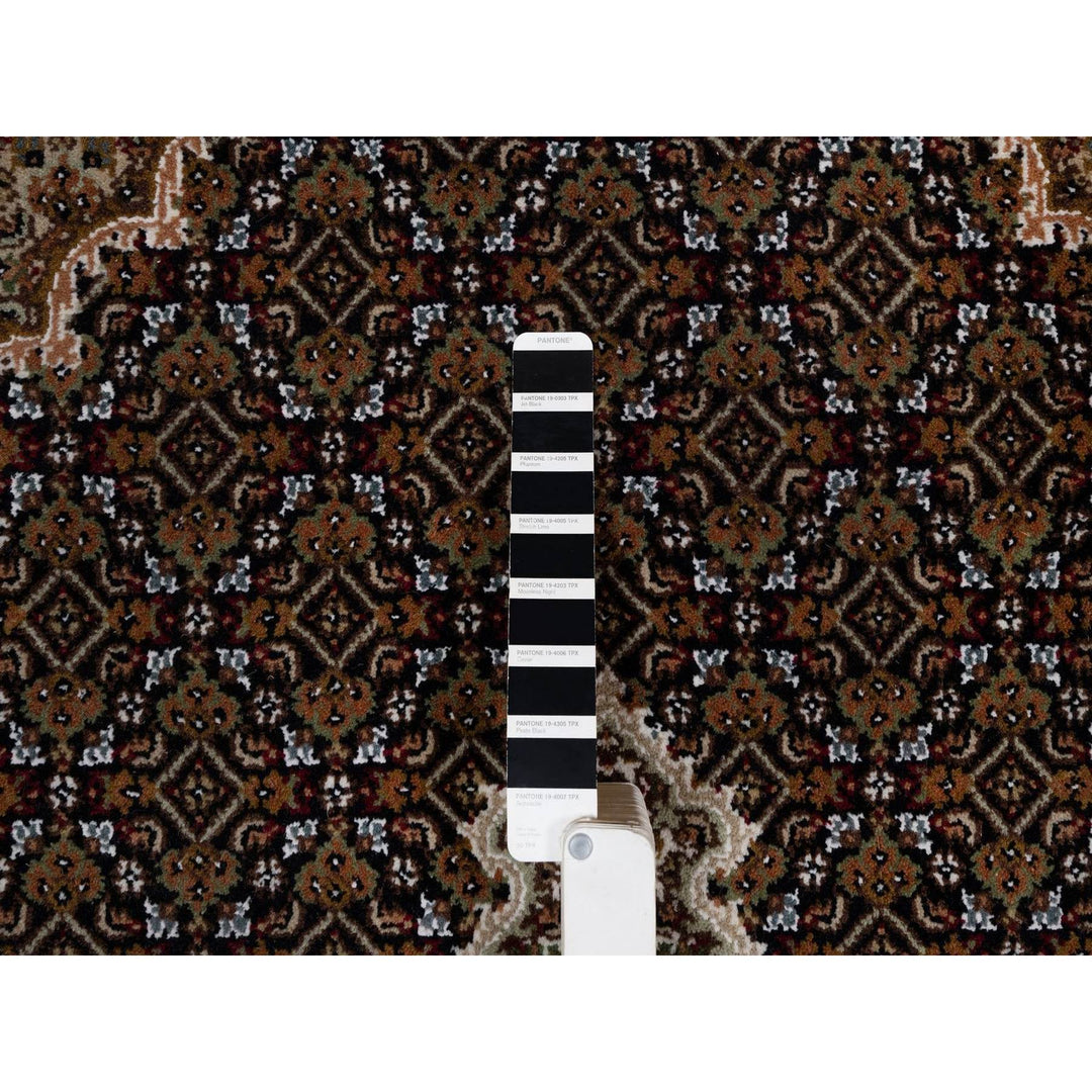 5'11" x 9'1" New Hand Knotted Black Wool Rectangle Oriental Rug - MOA10291597