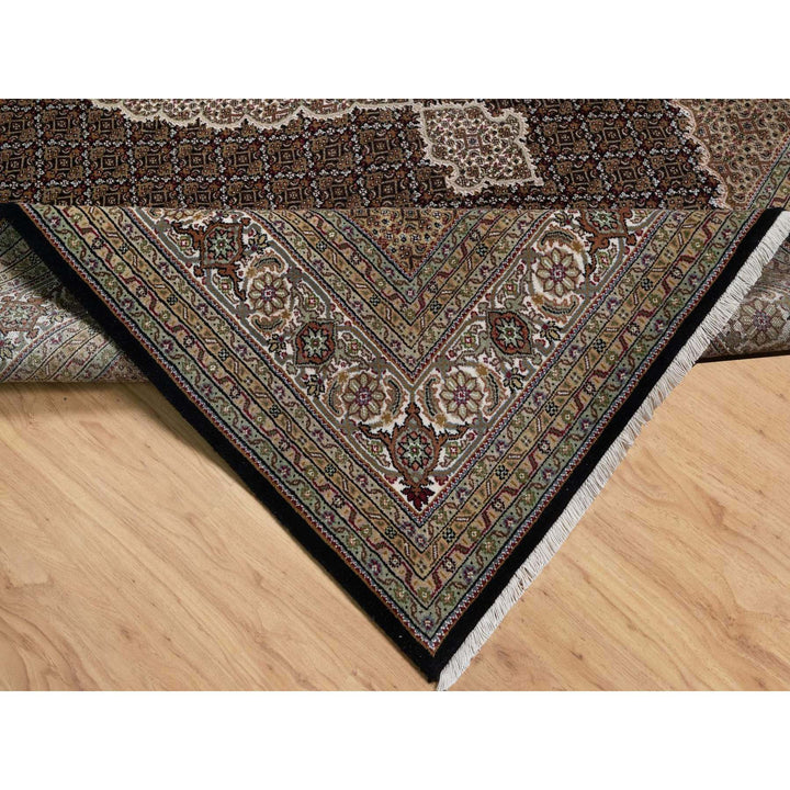 8'10" x 12'5" New Hand Knotted Black Wool Rectangle Oriental Rug - MOA10291600