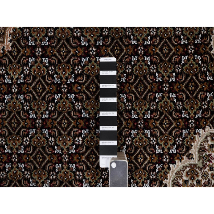 8'10" x 12'5" New Hand Knotted Black Wool Rectangle Oriental Rug - MOA10291600