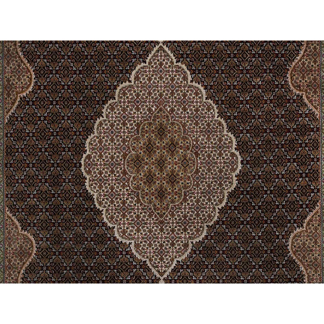 8'10" x 12'5" New Hand Knotted Black Wool Rectangle Oriental Rug - MOA10291600