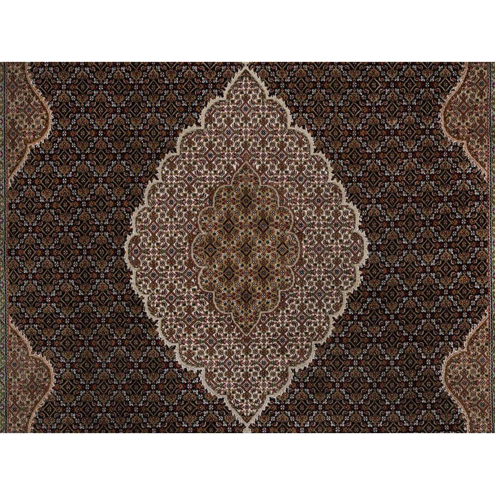 8'10" x 12'5" New Hand Knotted Black Wool Rectangle Oriental Rug - MOA10291600