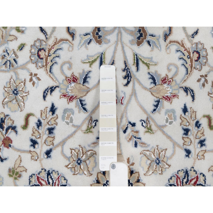 7'10" x 10'3" New Hand Knotted Ivory Wool & Silk Rectangle Oriental Rug - MOA10291601