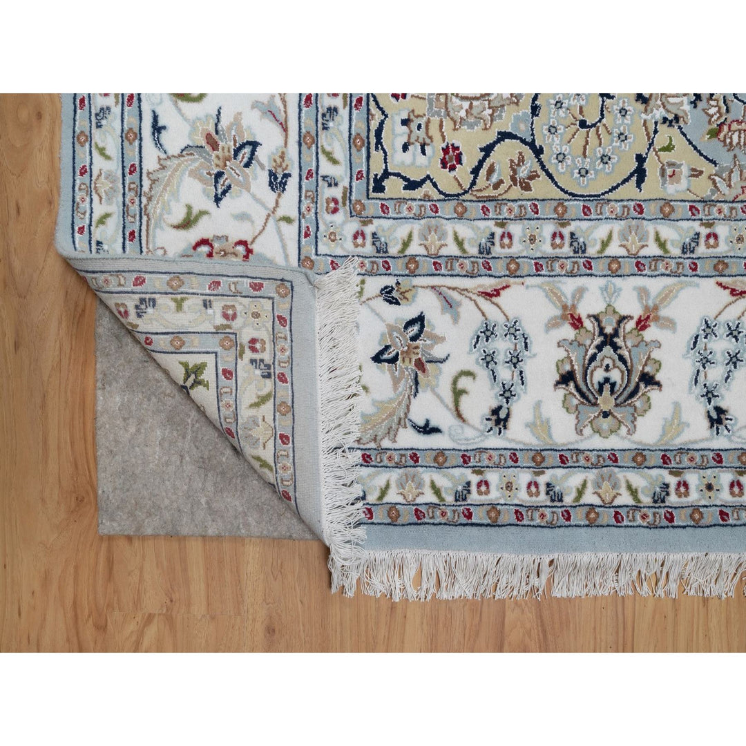 8'11" x 12'4" New Hand Knotted Blue Wool & Silk Rectangle Oriental Rug - MOA10291602