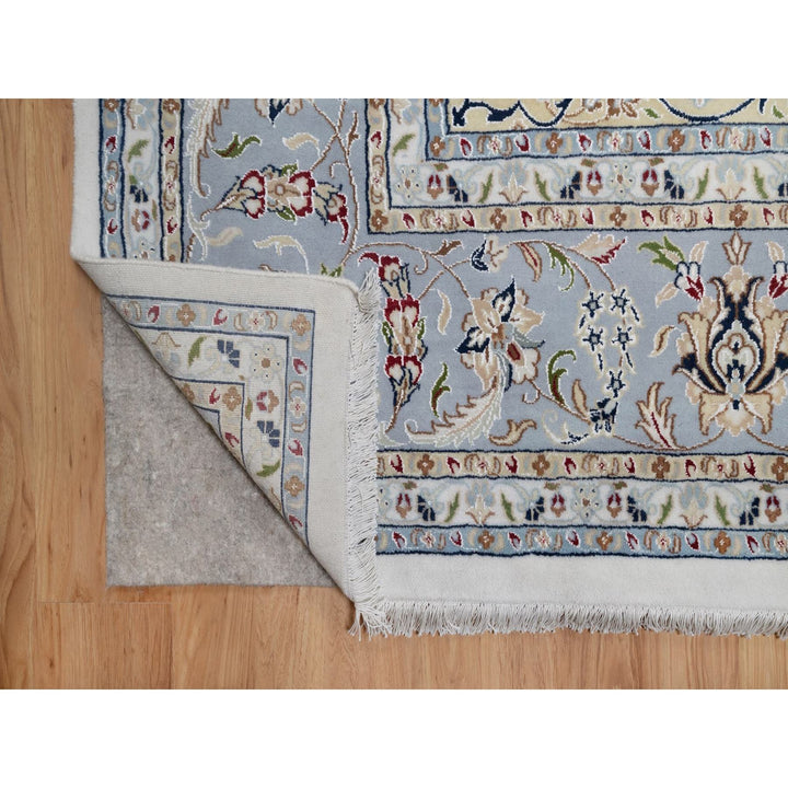 9'9" x 14'1" New Hand Knotted Ivory Wool & Silk Rectangle Oriental Rug - MOA10291603