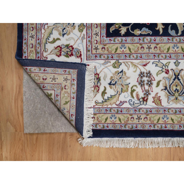 9'10" x 14'2" New Hand Knotted Blue Wool & Silk Rectangle Oriental Rug - MOA10291604