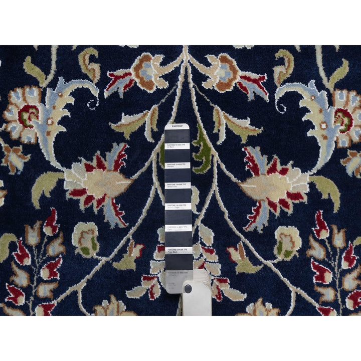 9'10" x 14'2" New Hand Knotted Blue Wool & Silk Rectangle Oriental Rug - MOA10291604