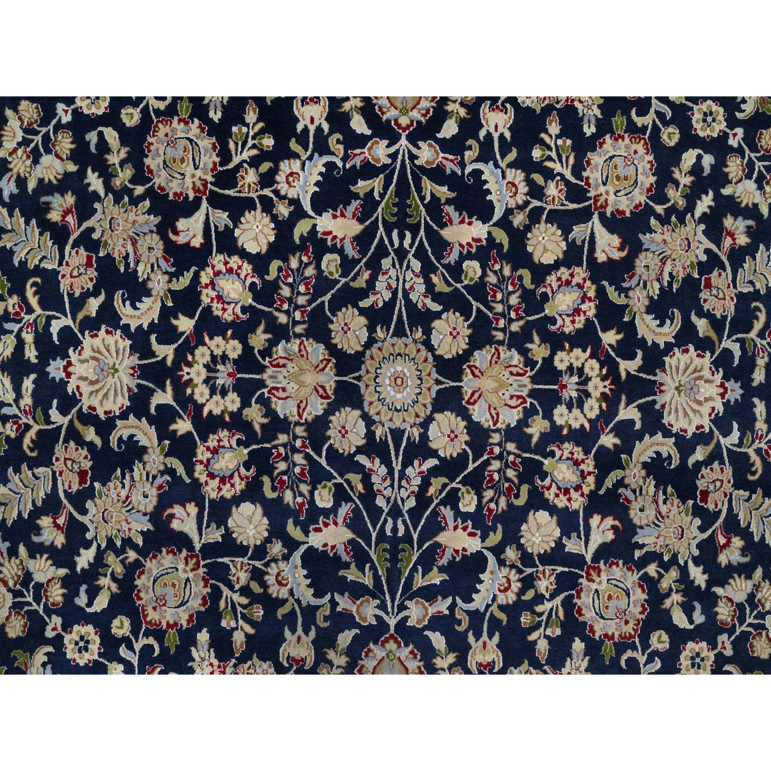 9'10" x 14'2" New Hand Knotted Blue Wool & Silk Rectangle Oriental Rug - MOA10291604