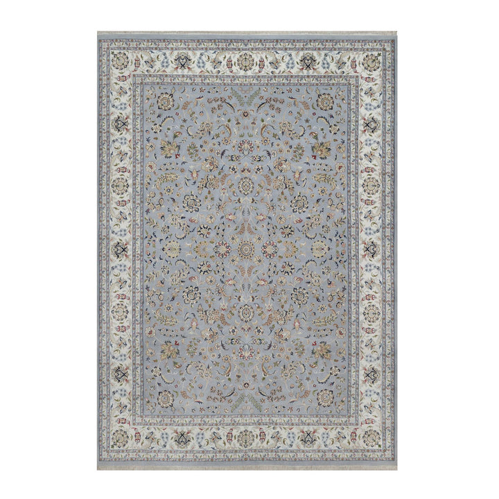 9'11" x 14'2" New Hand Knotted Blue Wool & Silk Rectangle Oriental Rug - MOA10291605