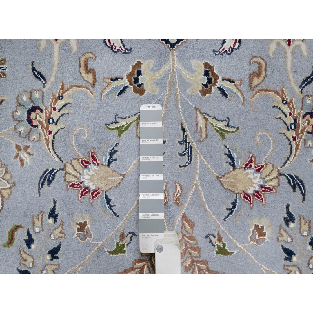 9'11" x 14'2" New Hand Knotted Blue Wool & Silk Rectangle Oriental Rug - MOA10291605