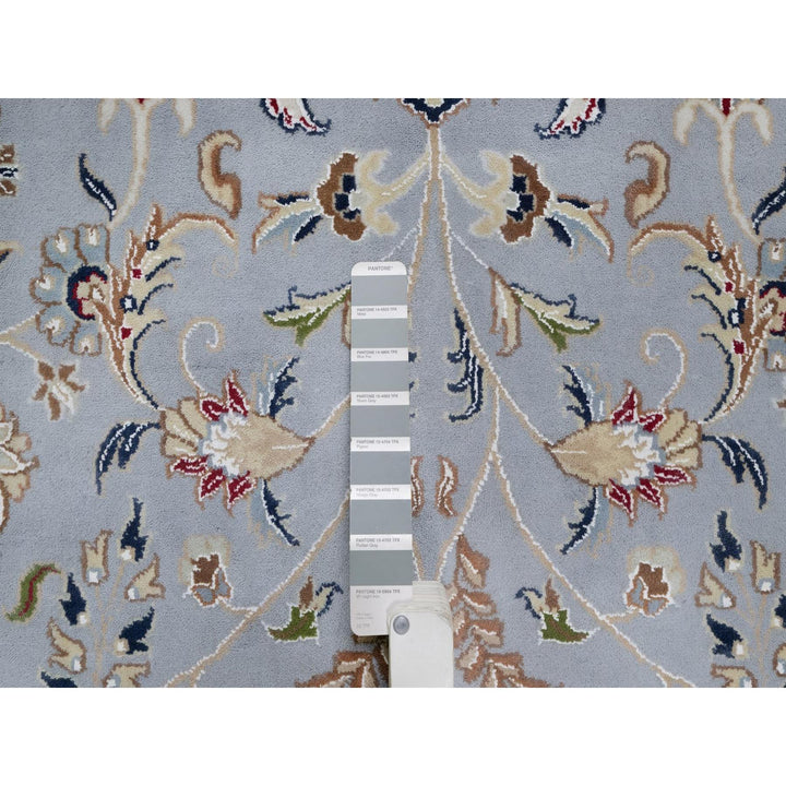 9'11" x 14'2" New Hand Knotted Blue Wool & Silk Rectangle Oriental Rug - MOA10291605