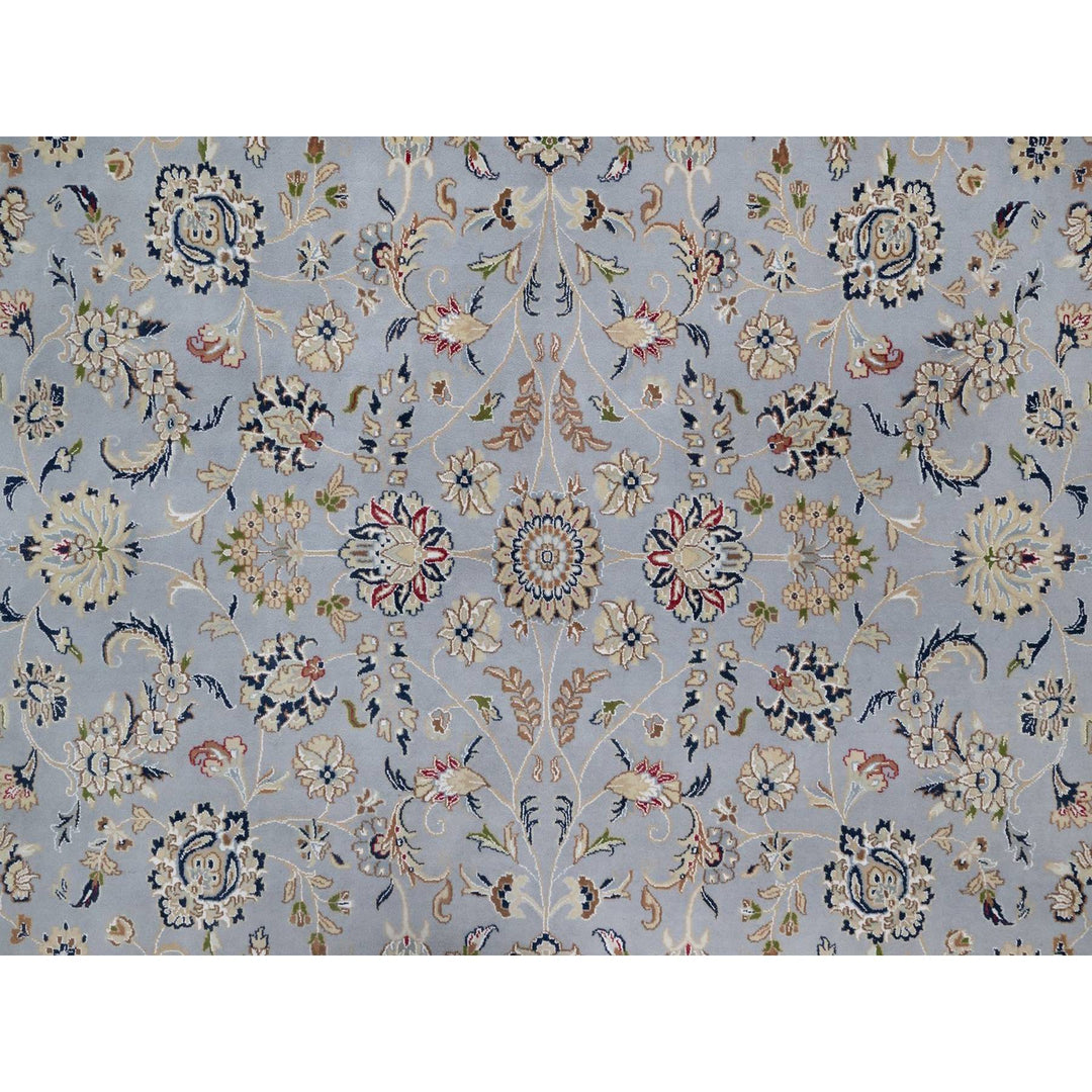 9'11" x 14'2" New Hand Knotted Blue Wool & Silk Rectangle Oriental Rug - MOA10291605