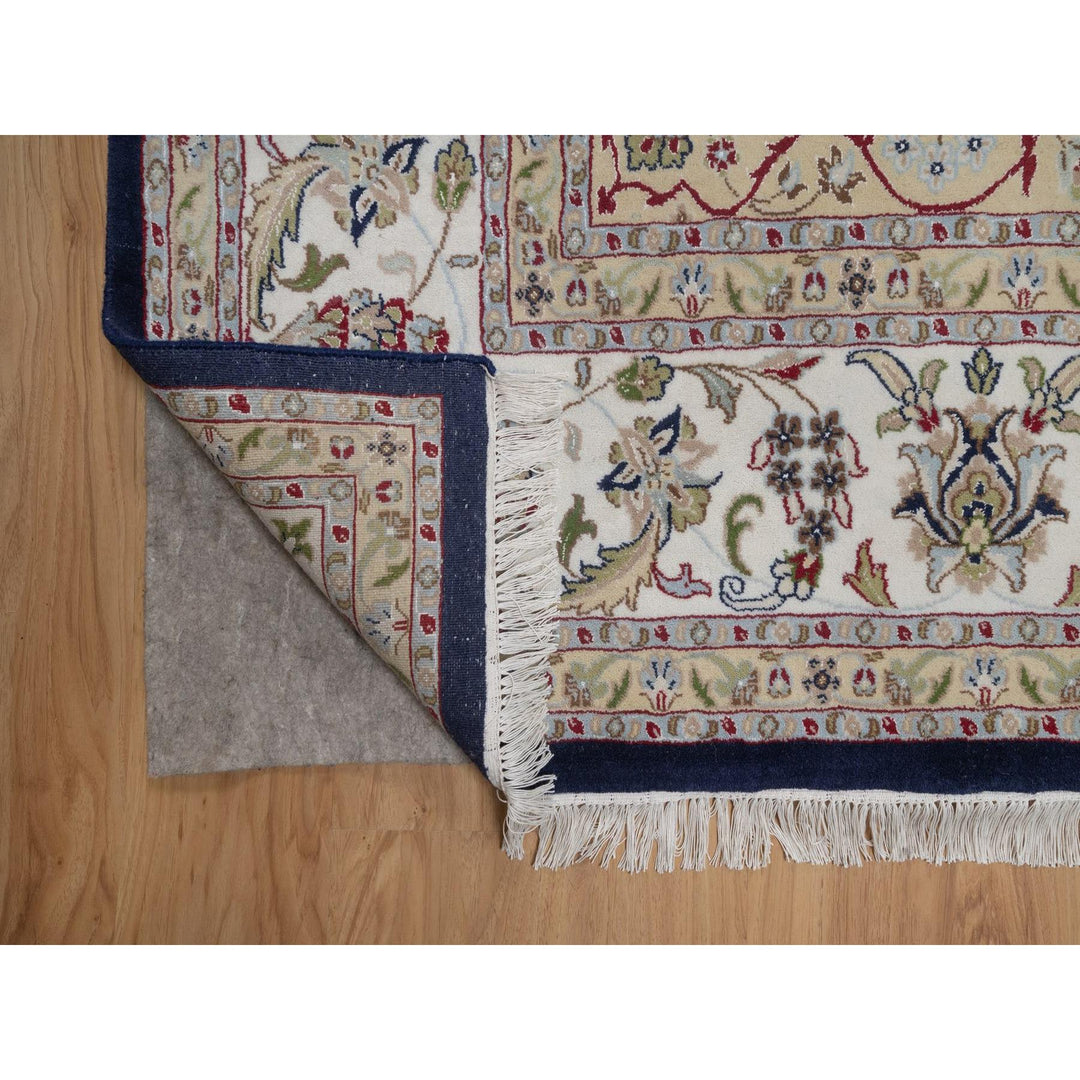 9'0" x 12'2" New Hand Knotted Blue Wool & Silk Rectangle Oriental Rug - MOA10291608
