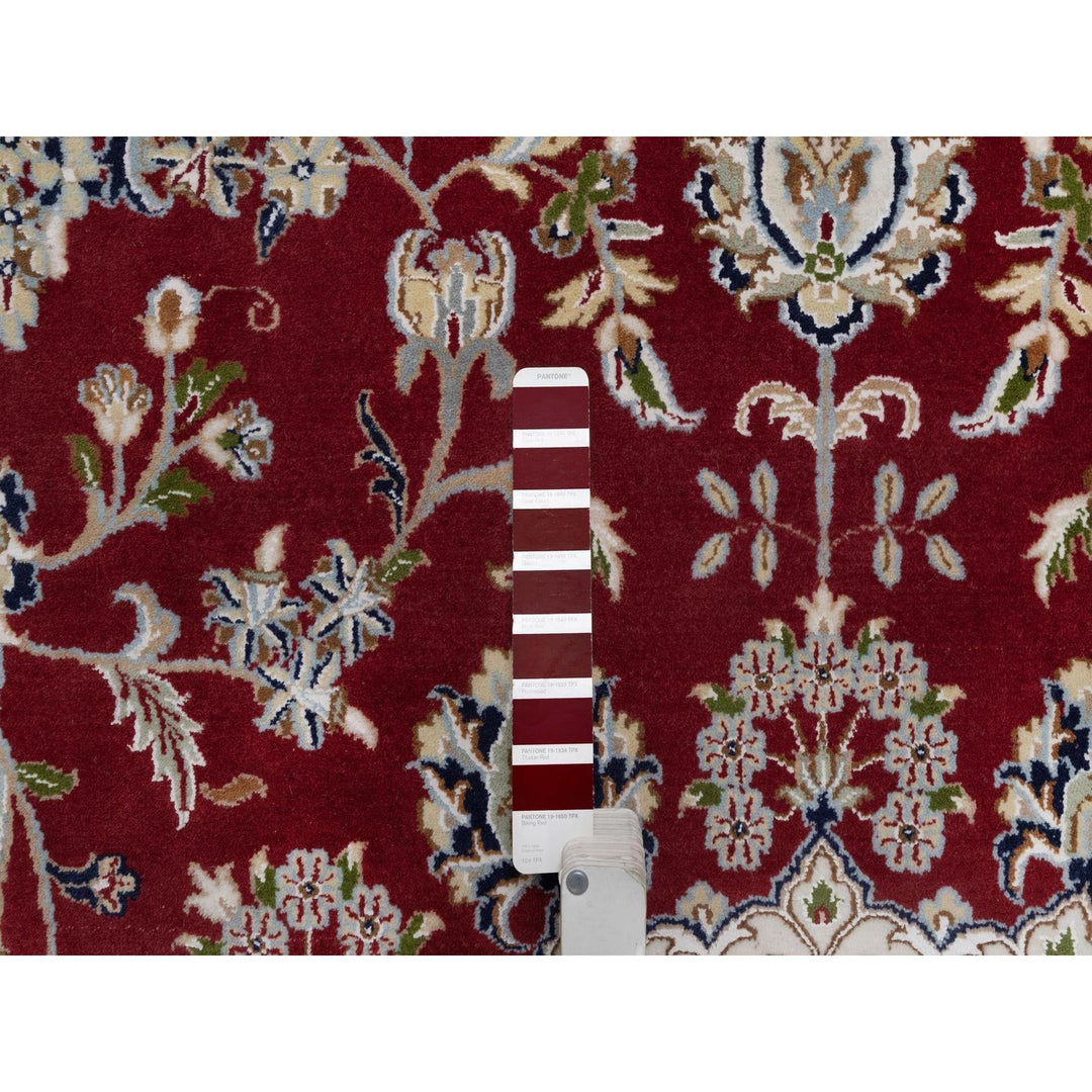 9'11" x 14'1" New Hand Knotted Red Wool & Silk Rectangle Oriental Rug - MOA10291610