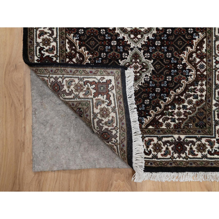 2'6" x 12'2" New Hand Knotted Black Wool Runner Oriental Rug - MOA10291613