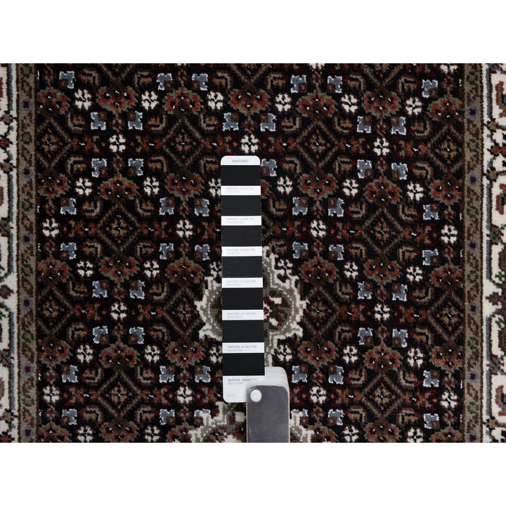 2'6" x 12'2" New Hand Knotted Black Wool Runner Oriental Rug - MOA10291613