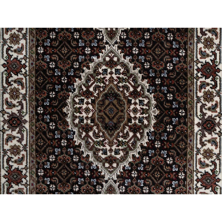 2'6" x 12'2" New Hand Knotted Black Wool Runner Oriental Rug - MOA10291613