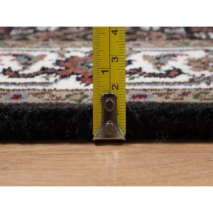 2'6" x 12'2" New Hand Knotted Black Wool Runner Oriental Rug - MOA10291613