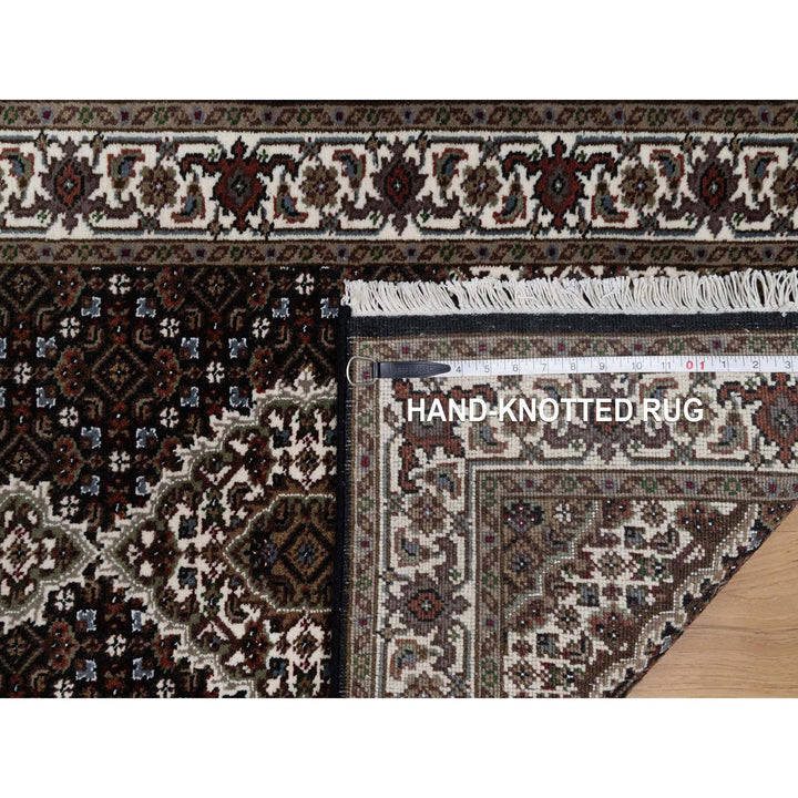 2'6" x 12'2" New Hand Knotted Black Wool Runner Oriental Rug - MOA10291613