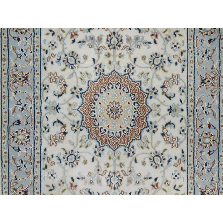 2'10" x 14'6" New Hand Knotted Ivory Wool & Silk Runner Oriental Rug - MOA10291614