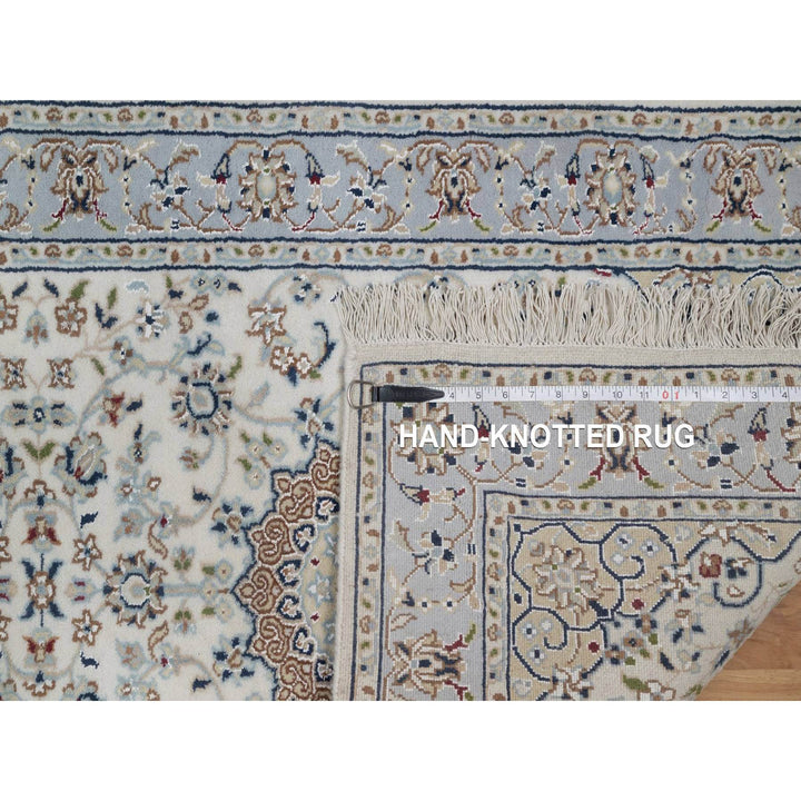 2'10" x 14'6" New Hand Knotted Ivory Wool & Silk Runner Oriental Rug - MOA10291614