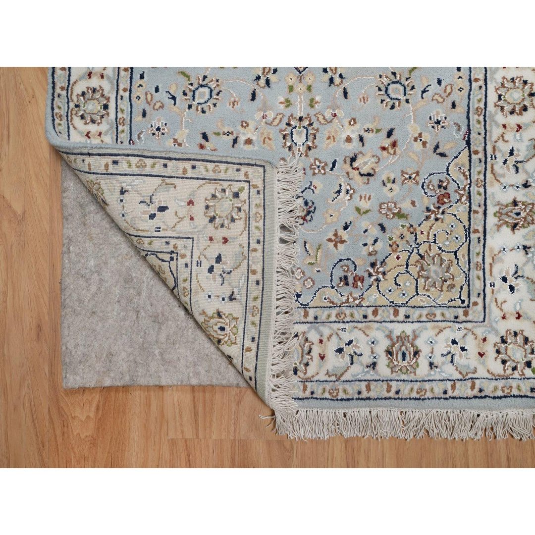 2'7" x 18'5" New Hand Knotted Blue Wool & Silk Runner Oriental Rug - MOA10291615