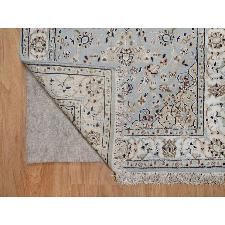 2'7" x 18'5" New Hand Knotted Blue Wool & Silk Runner Oriental Rug - MOA10291615