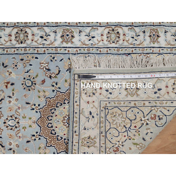 2'7" x 18'5" New Hand Knotted Blue Wool & Silk Runner Oriental Rug - MOA10291615