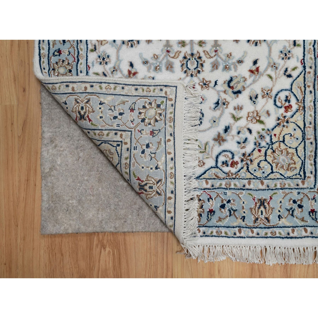 2'7" x 16'2" New Hand Knotted Ivory Wool & Silk Runner Oriental Rug - MOA10291616