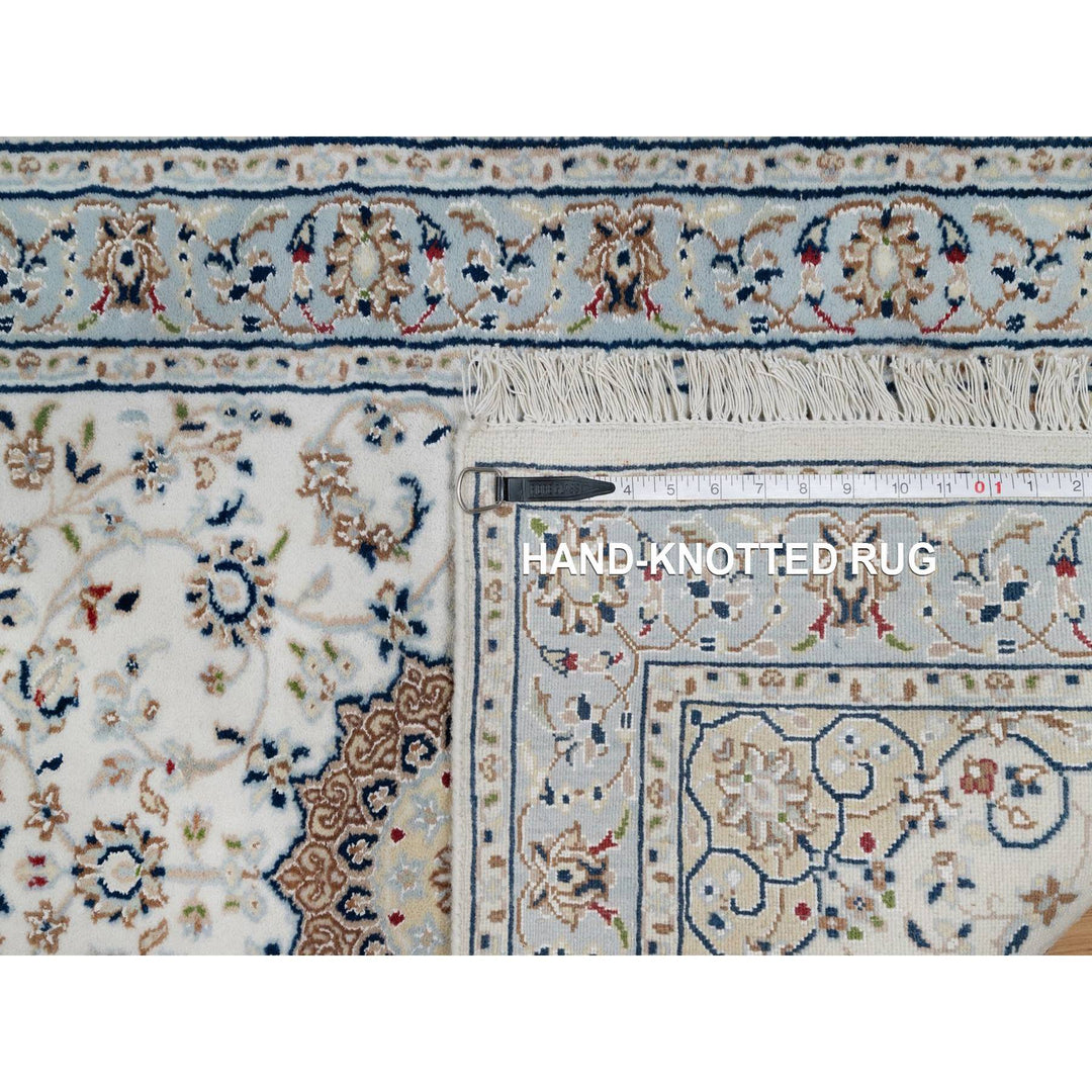 2'7" x 16'2" New Hand Knotted Ivory Wool & Silk Runner Oriental Rug - MOA10291616