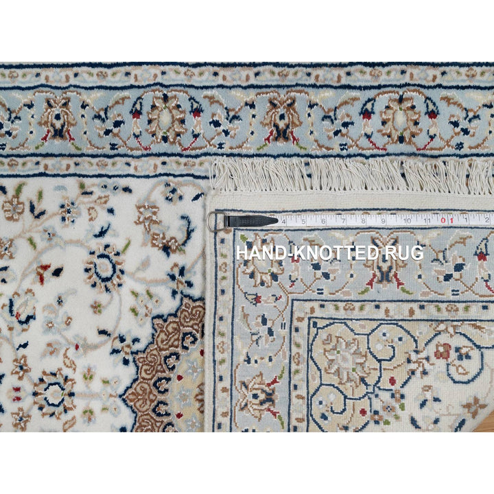 2'7" x 16'2" New Hand Knotted Ivory Wool & Silk Runner Oriental Rug - MOA10291616