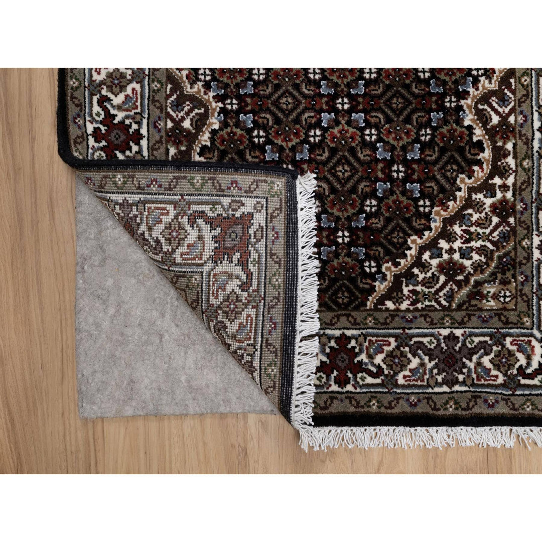 2'7" x 8'2" New Hand Knotted Black Wool Runner Oriental Rug - MOA10291618