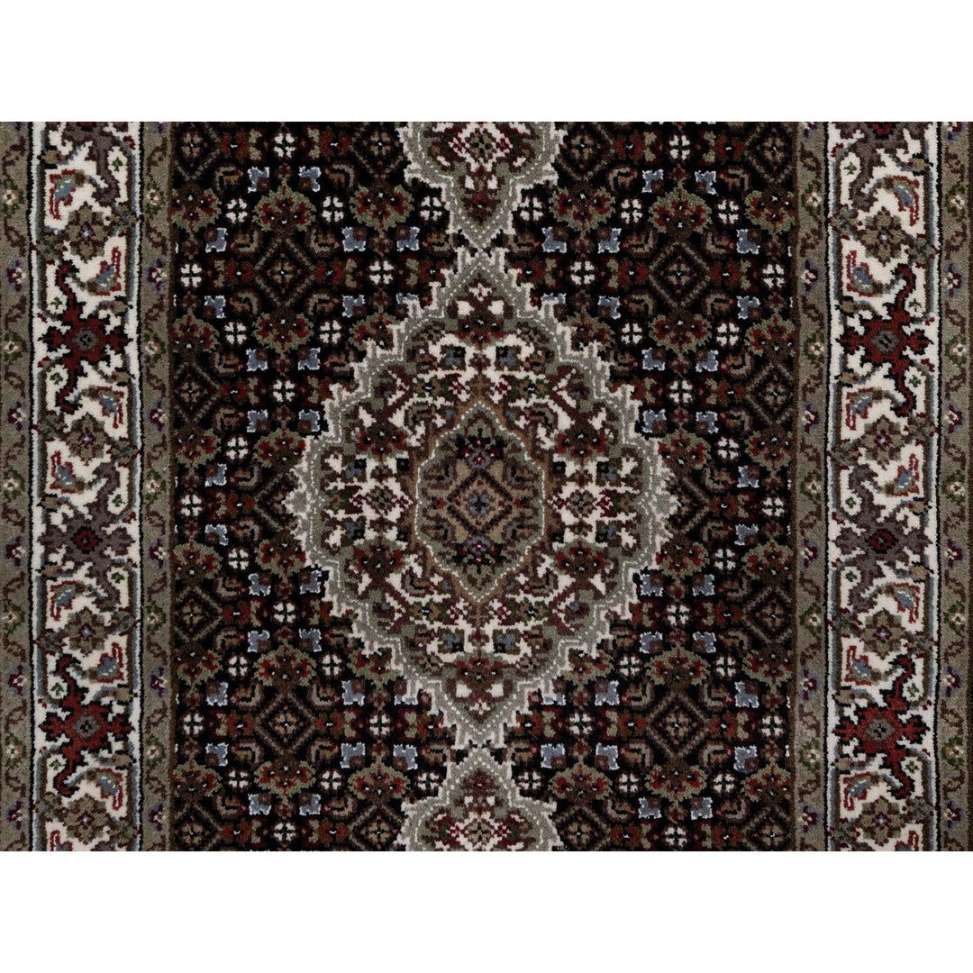 2'7" x 8'2" New Hand Knotted Black Wool Runner Oriental Rug - MOA10291618